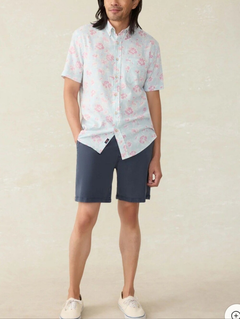 Faherty Short-Sleeve Breeze Shirt - Clear Waters Blossom